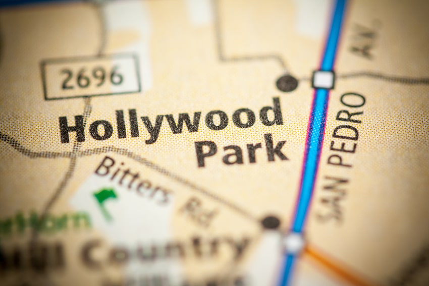 A map of Hollywood Park in Los Angeles, California