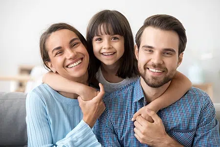 Happy family smiling together