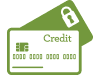 Icon of a green credit card with lock symbol