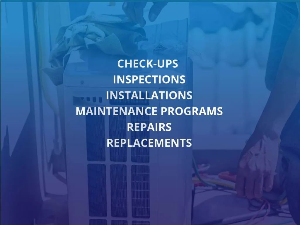 List of HVAC services with technician background