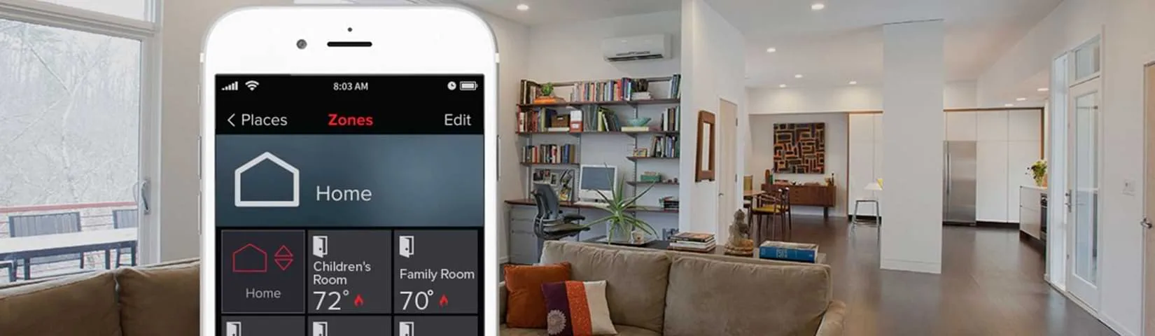 Smart home temperature control app.