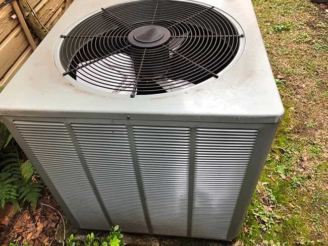 air conditioner in backyard