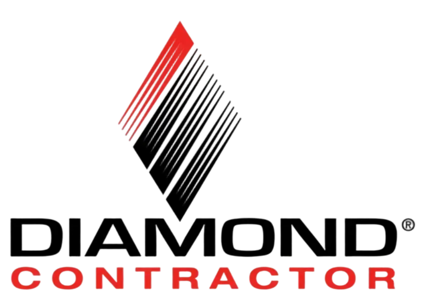 Diamond Contractor logo with a red and black diamond shape.
