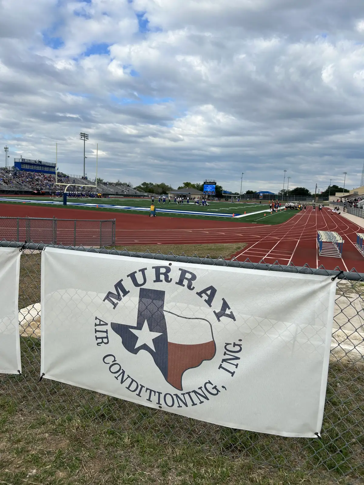 Murray Air Conditioning banner at football stadium